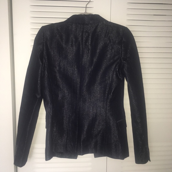 Talula indigo/silver metallic single button blazer - Picture 6 of 8